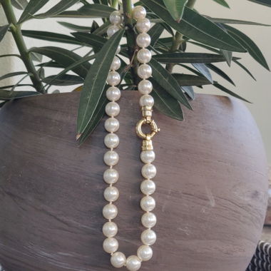 Collier en perles avec fermoir vintage 