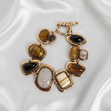 Bracelet en pierre vintage – élégance rétro terreuse