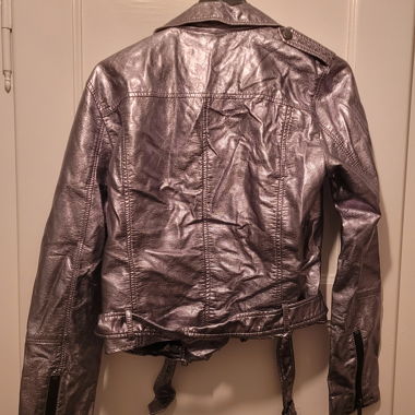Leather jacket- silver