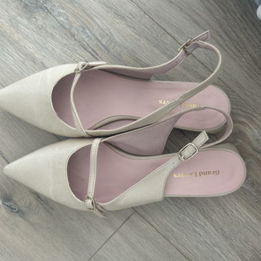 Beige Slingback Pumps