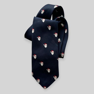 Cravatta blu navy con motivo natalizio