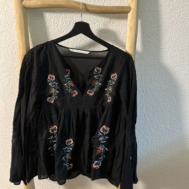 Embroidered Black Blouse