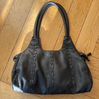 Borsa vintage in pelle nera Y2K, ottimo stato