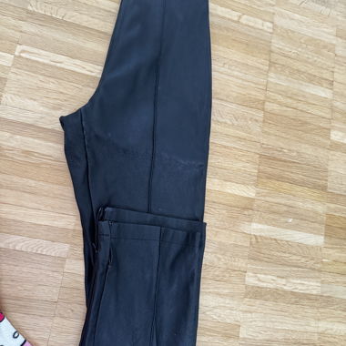 Black faux leather trousers
