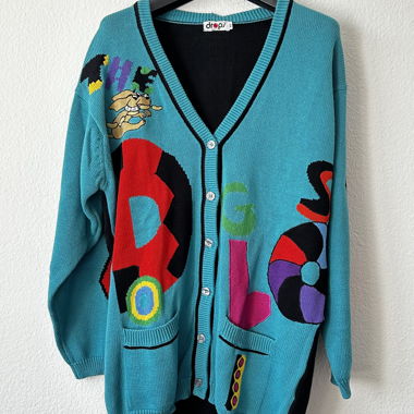 Cardigan in Cotone con Grafica Vintage – Stile Anni '90