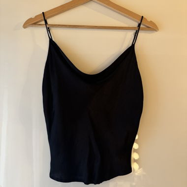 Zara Black Waterfall Top Silk