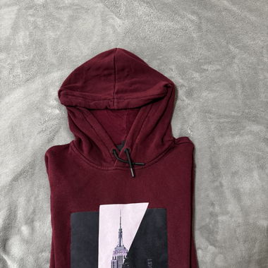 Hoodie H&M bordeaux motif New York – Taille M