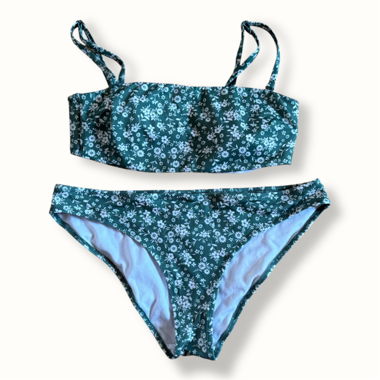Set bikini verde floreale