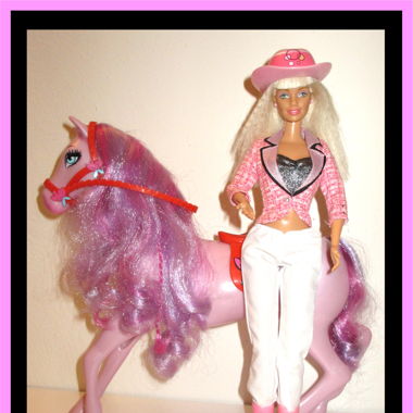 Mattel Barbie Reiterin mit Pferd in Rosa-Pink