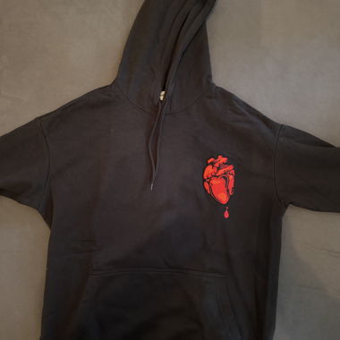 Black Printed Hoodie