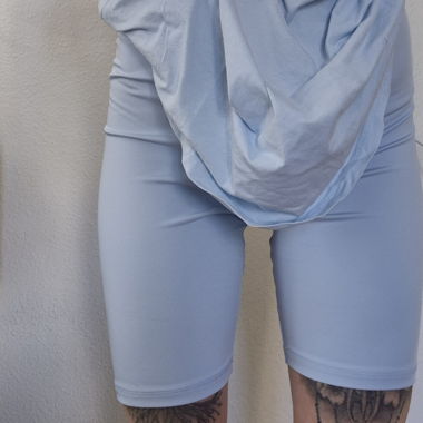 Leggings da ciclista azzurro chiaro S