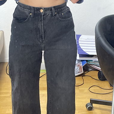 Wide leg black jeans