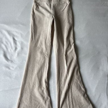 Beige bootcut trousers
