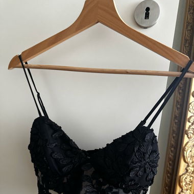 Bralette Schwarz mit Spitze - Gr. 38