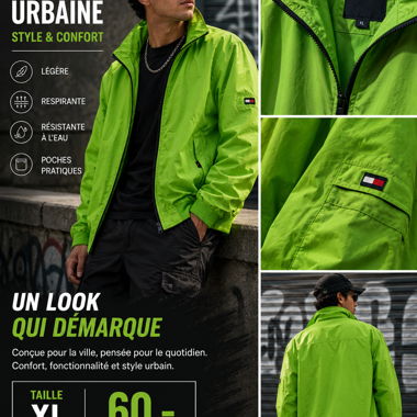 Veste urbaine verte XL