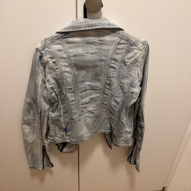 Giacca di jeans cropped in look used