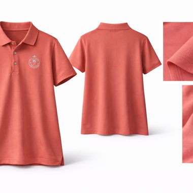 Polo corallo con ricamo