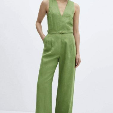 Tutina/Overall in lino verde