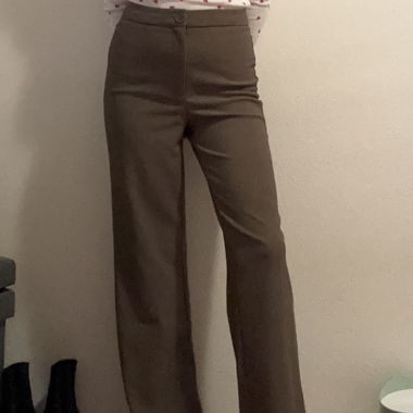 Khaki Stradivarius Fabric Trousers