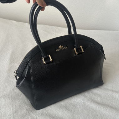 Borsa a mano in pelle vintage Wittchen nera