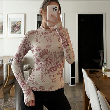 Top manica lunga Amisu con motivo floreale XS