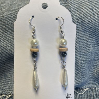 Orecchini di perle con pendente self made 