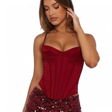 Top corsetto bordeaux White Fox Botique