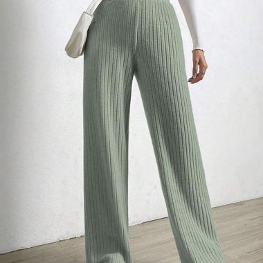 Shein EZwear Pants Green Rib Knit Olive XS