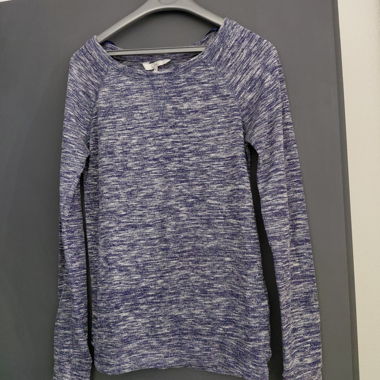 Maglione leggero blu mélange maniche lunghe