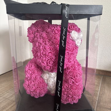 Pink Teddy Rose Bear