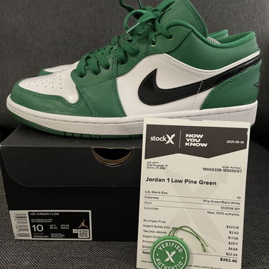 jordan 1 low pine green 
