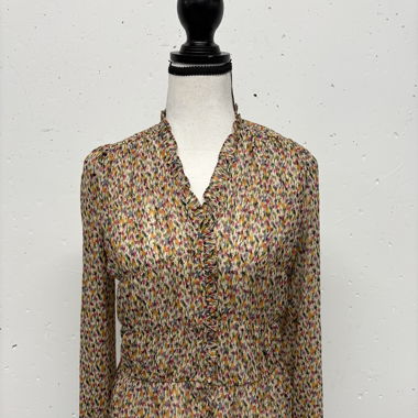 Neo Noir Boho Bluse Gr. XS gemustert