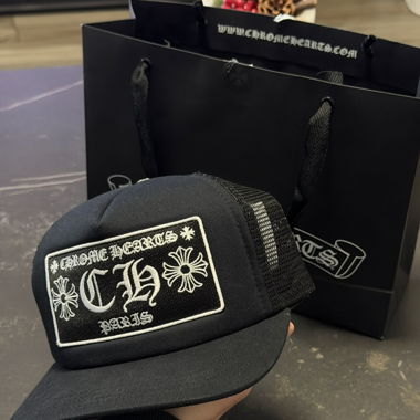 Chrome Hearts CH Paris Trucker Hat Black
