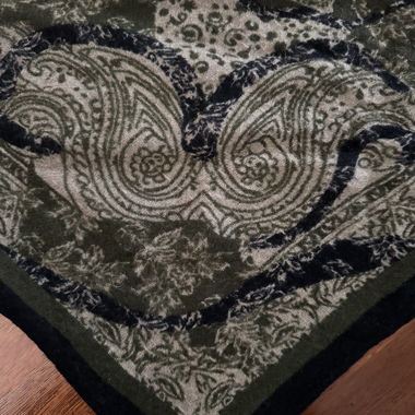 Fazzoletto quadrato paisley verde/nero