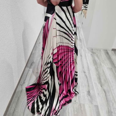 Bunter Plisseekleid maxikleid