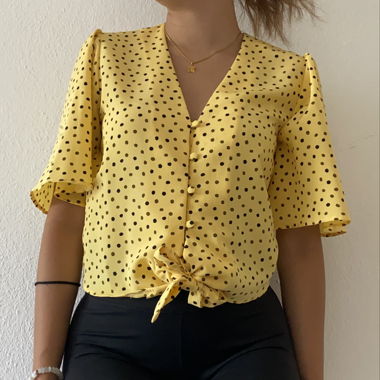 Yellow Mango blouse with flared arms