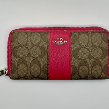 Coach Pink Monogram Wallet Portmonnaie 