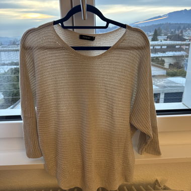 Maglione in maglia oro / beige