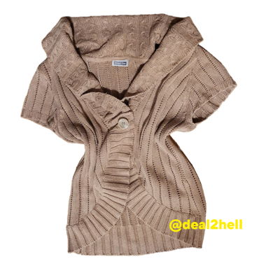 Y2K VINTAGE KNITTED BEIGE COAT