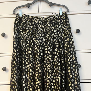 H&M Schwarzer & goldener Gypsy-Leoparden Langer Rock