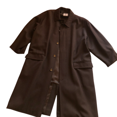 Manteau long marron 100% laine