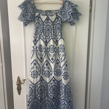 ZARA Midi Dress blue/white