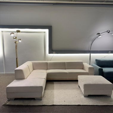 Alcanatara Ecksofa Creme-Beige 