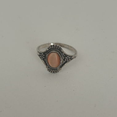 Silberring mit orangen Stein