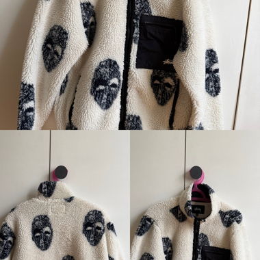 Bedruckte Stüssy Fleecejacke