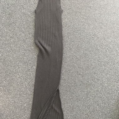 Ribbed Knit Maxi Dress Anthracite