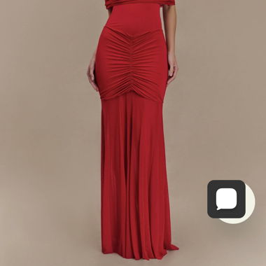 Abito maxi rosso Meshki con scollo a spalle scoperte