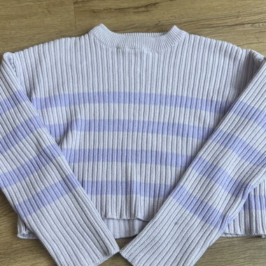 Pull rayé lilas