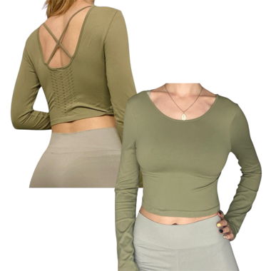 Olive Green Gym Longsleeve Top