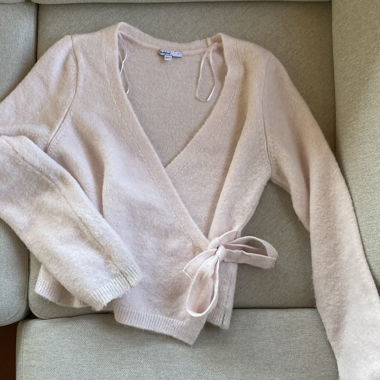 Subdued rose wrap pullover